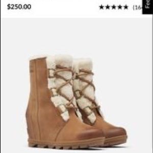 Sorel Joan of Arctic Shearling Wedge 8.5 Camel